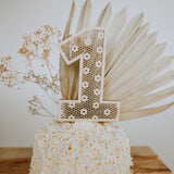 Floral Wooden Cane Cake Topper | Boho Decor