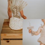 Floral Wooden Cane Cake Topper | Boho Decor