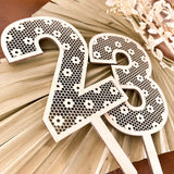 Floral Wooden Cane Cake Topper | Boho Decor