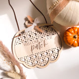 "Our Patch" Customized Pumpkin Hanger  | Autumn Collection