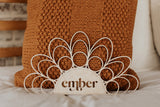 Boho Rattan Shelf Name Sign | Wooden Sign