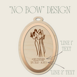 Oval Frame Engraved Drawing Ornament | Christmas Collection