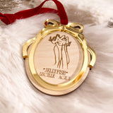 Oval Frame Engraved Drawing Ornament | Christmas Collection