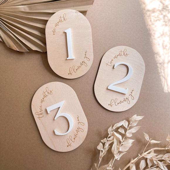 Wooden Months Of Loving You | Milestone Set