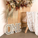 Floral Wooden Cane Letters & Numbers | Boho Decor