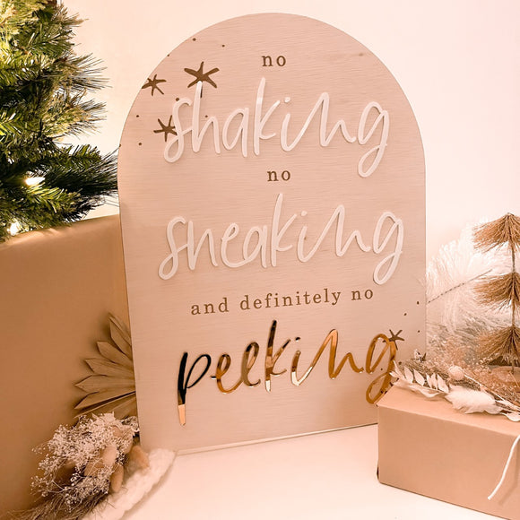 No Peeking Sign | Christmas Collection