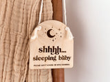 Shhhh Baby Sleeping Door Hanger | Engraved Sign