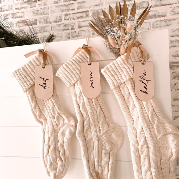 Personalized Wooden Stocking Tag | Christmas Collection